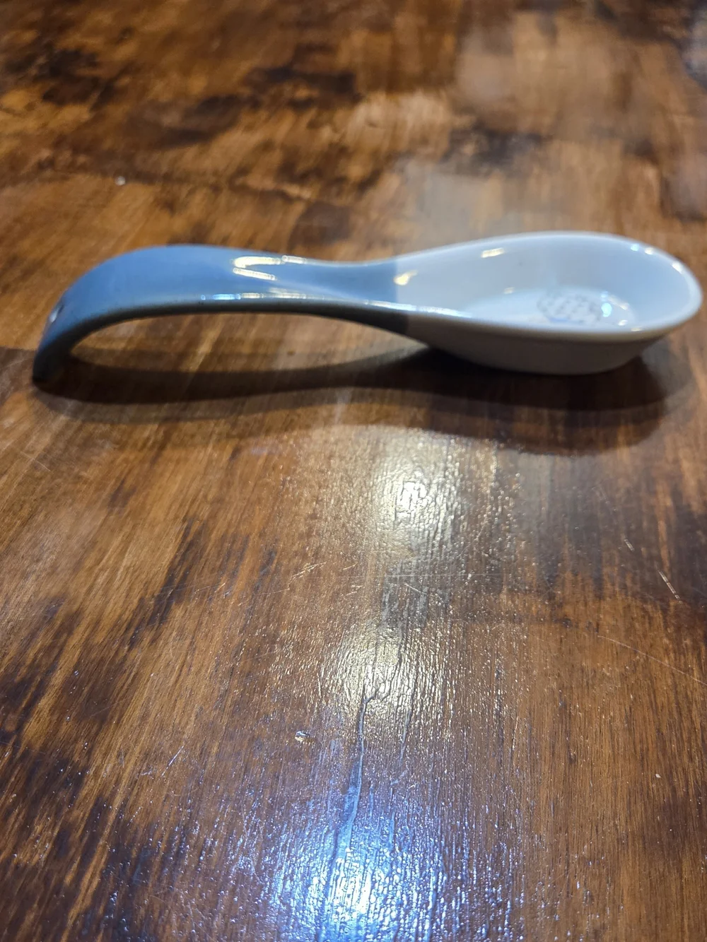 Vintage Country Floral Bunny Rabbit Spoon Rest Blue White Ceramic Grandmacore